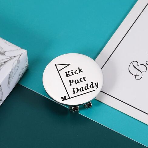 Golf Ball Marker Golf Gifts for Men Dad Valentines Christmas Birthday Fathers Day from Daughter Son Kids Golf Gifts for Men Golfer Husband from Wife New Daddy Stepdad Golf Lovers Magnetic Hat Clip in Kuwait