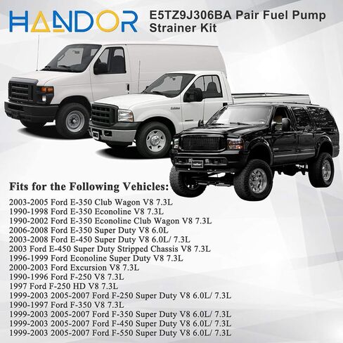 E5TZ9J306BA Pack of 2 Fuel Pump Strainer Kit Compatible with E-350 E-450 Excursion F250 F350 F450 F550 6.0 7.3L V8 in Saudi Arabia