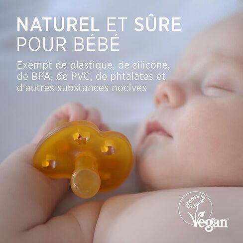 لهايات الأطفال ثلاثية العبوة من هيفيا من المطاط الطبيعي - مجموعة عينات اللهاية مع مزيج من ثلاث حلمات لحديثي الولادة بعمر 0+ أشهر، مزيج الطفلة الرضيعة in Kuwait