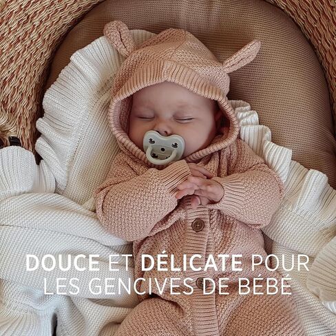 لهايات الأطفال ثلاثية العبوة من هيفيا من المطاط الطبيعي - مجموعة عينات اللهاية مع مزيج من ثلاث حلمات لحديثي الولادة بعمر 0+ أشهر، مزيج الطفلة الرضيعة in Kuwait