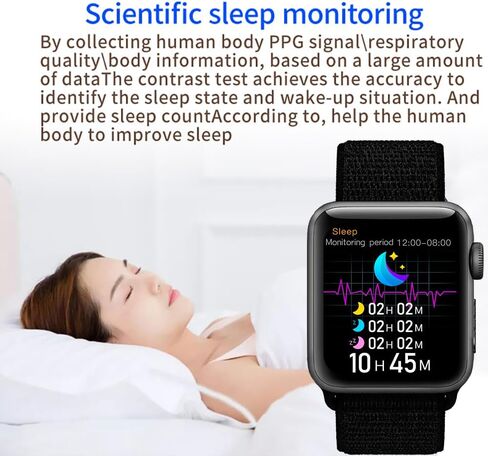 Smart Watch for Men Women Kids Android iOS Phone Compatible, Bluetooth Touch Screen Fitness Tracker Smartwatch with Call/SMS/Sleep Monitor/Pedometer & Nylon Bands（Black） in Saudi Arabia