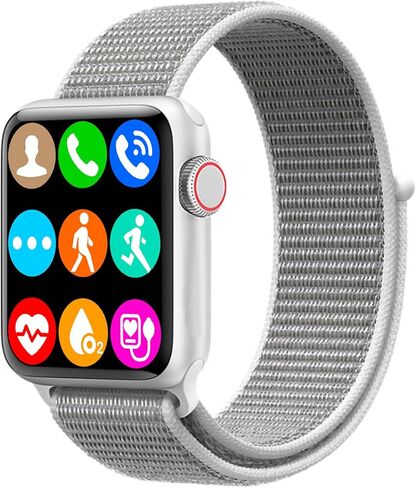 Smart Watch for Men Women Kids Android iOS Phone Compatible, Bluetooth Touch Screen Fitness Tracker Smartwatch with Call/SMS/Sleep Monitor/Pedometer & Nylon Bands（Black） in Saudi Arabia