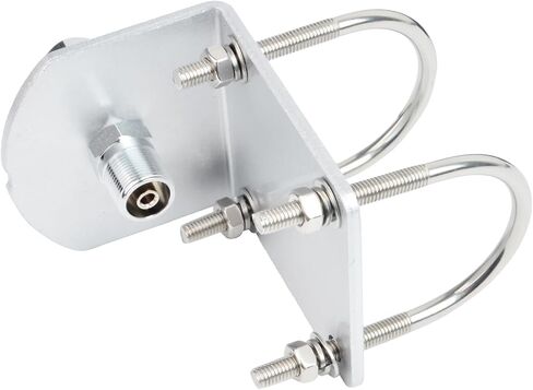 HYS SO-239 (UHF FMMALE) Stud Mount for Mounting 3/8 inch x 24 Threads with Stainless Steel L-Bracket Hole&U-Bolt for CB Ham/Amature Antenna in Saudi Arabia