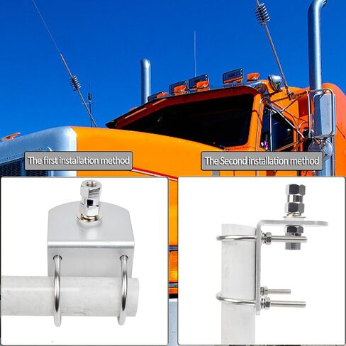 HYS SO-239 (UHF FMMALE) Stud Mount for Mounting 3/8 inch x 24 Threads with Stainless Steel L-Bracket Hole&U-Bolt for CB Ham/Amature Antenna in Saudi Arabia