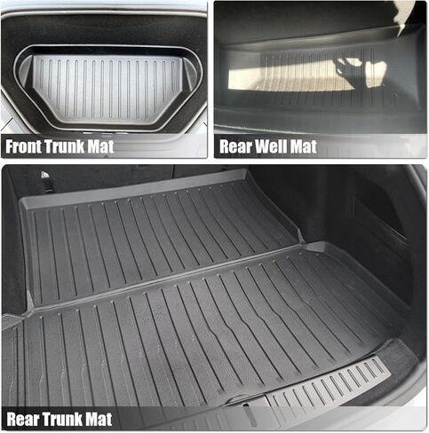 سجادات أرضية KIKIMO لطراز Tesla S & Model S منقوشة 2021-2023 2024، لملحقات Tesla Model S، سجادة أرضية لجميع الأحوال الجوية، سجادة بطانة أمامية وخلفية للشحن، سجادة أرضية مقاومة للماء ومضادة للانزلاق من OEM مناسبة حسب الطلب in Kuwait