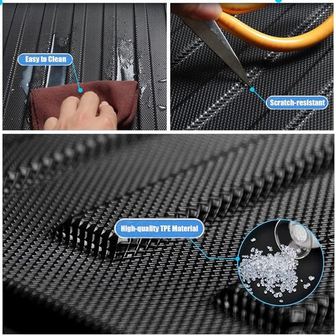 سجادات أرضية KIKIMO لطراز Tesla S & Model S منقوشة 2021-2023 2024، لملحقات Tesla Model S، سجادة أرضية لجميع الأحوال الجوية، سجادة بطانة أمامية وخلفية للشحن، سجادة أرضية مقاومة للماء ومضادة للانزلاق من OEM مناسبة حسب الطلب in Kuwait