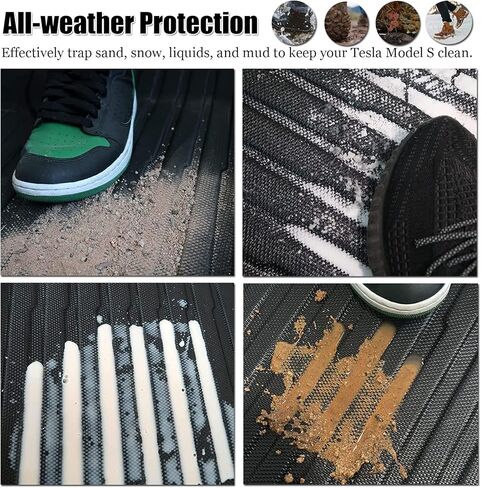 سجادات أرضية KIKIMO لطراز Tesla S & Model S منقوشة 2021-2023 2024، لملحقات Tesla Model S، سجادة أرضية لجميع الأحوال الجوية، سجادة بطانة أمامية وخلفية للشحن، سجادة أرضية مقاومة للماء ومضادة للانزلاق من OEM مناسبة حسب الطلب in Kuwait