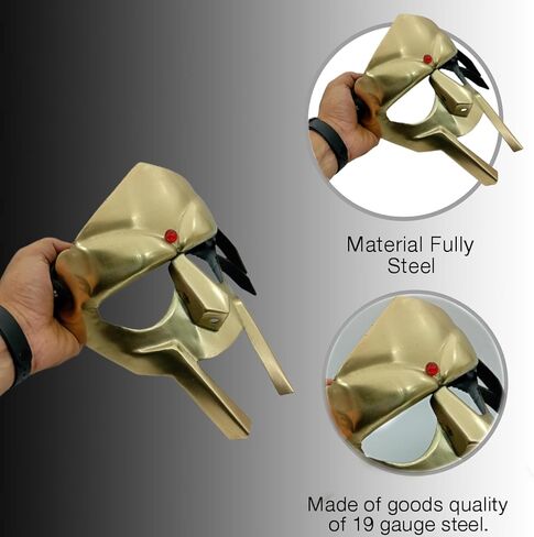 قناع وجه مصارع للهالوين في القرون الوسطى 18 جم قناع درع مصارع مصنوع يدويًا للبالغين مصنوع حسب الطلب in Kuwait