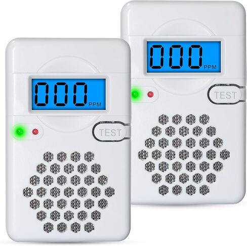 Carbon Monoxide Detectors,Battery Operated Mini CO Alarm Detector Monitor with Digital Display and Sound Warning for Home,Office,Travel (Batteries NOT Included) in Kuwait