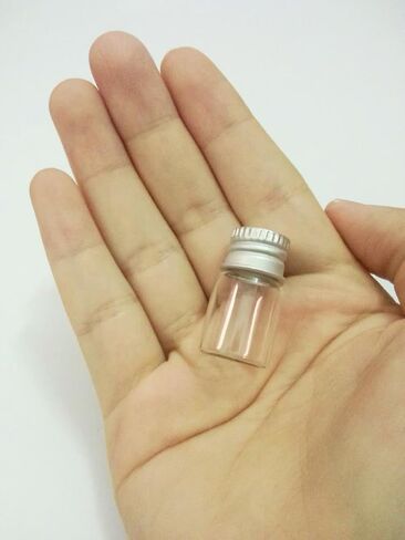 10 قطعة 16x26 مللي متر زجاجات صغيرة صغيرة شفافة قوارير زجاجية 2.0 مللي 1/2 درام مع قبعات in Kuwait