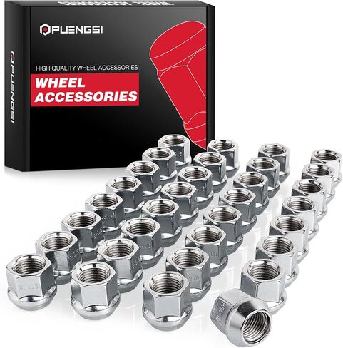 PUENGSI 32 قطعة 9/16-18 صواميل العروة المنتفخة ذات النهاية المفتوحة، 0.83 بوصة طول 0.87 بوصة عرض 3/4 بوصة صواميل سداسية العجلات متوافقة مع 2002-2010 دودج رام 1500، داكوتا، دورانجو، هامر H1 in Kuwait