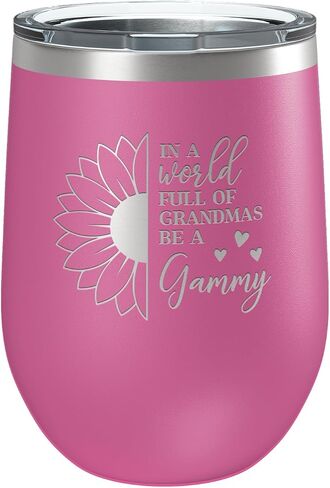 Gift For Grandma From Grandkids • In a World Full of Grandma's Be a Gammy Stainless Steel Tumbler with Lid • Vacuum Insulated Engraved Mug • Presents for Grandmother (Blue) in Saudi Arabia