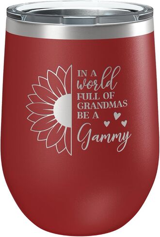 Gift For Grandma From Grandkids • In a World Full of Grandma's Be a Gammy Stainless Steel Tumbler with Lid • Vacuum Insulated Engraved Mug • Presents for Grandmother (Blue) in Saudi Arabia