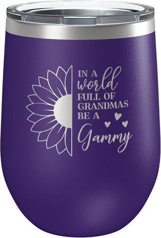 Gift For Grandma From Grandkids • In a World Full of Grandma's Be a Gammy Stainless Steel Tumbler with Lid • Vacuum Insulated Engraved Mug • Presents for Grandmother (Blue) in Saudi Arabia