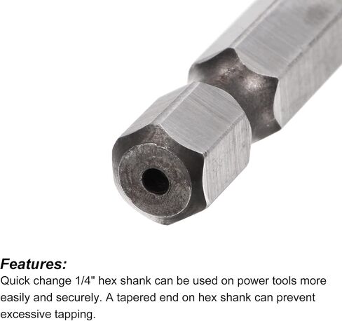 uxcell Combination Drill and Tap Bit, 1/4" Hex Shank M6 x 1 Metric Titanium Coated High Speed Steel 4341 Spiral Flute Drilling Tapping Tool Extra Long in Saudi Arabia