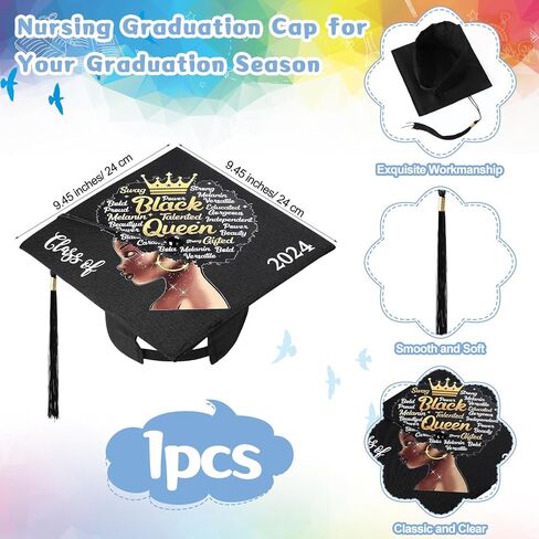 قطعتان من هدايا التخرج للنساء، قبعة التخرج وقبعة بيضاء لفئة 2024 مع شرابة للمدرسة الثانوية والبكالوريوس in Kuwait