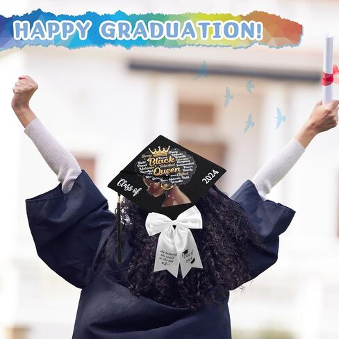 قطعتان من هدايا التخرج للنساء، قبعة التخرج وقبعة بيضاء لفئة 2024 مع شرابة للمدرسة الثانوية والبكالوريوس in Kuwait