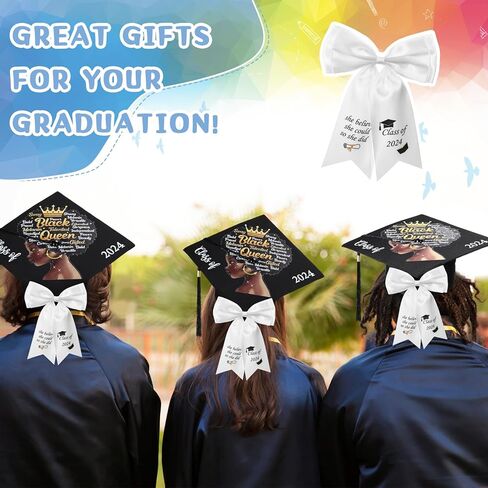 قطعتان من هدايا التخرج للنساء، قبعة التخرج وقبعة بيضاء لفئة 2024 مع شرابة للمدرسة الثانوية والبكالوريوس in Kuwait
