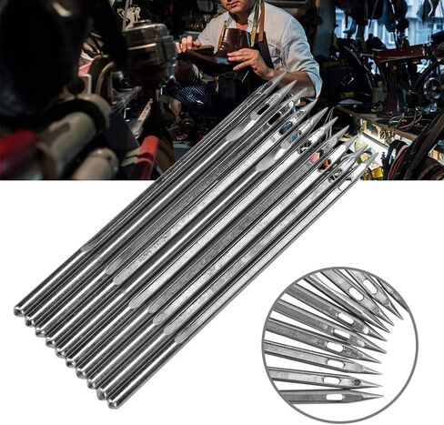 10 Pcs Shoe Repairing Machine Needle Silver Stainless Steel Sewing Needles Shoe Repair Tool Accessory for Leather Projects(SL-18) in Saudi Arabia