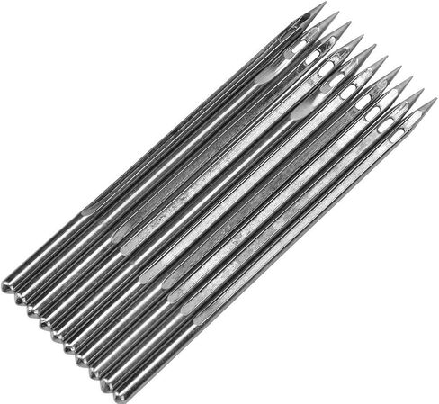 10 Pcs Shoe Repairing Machine Needle Silver Stainless Steel Sewing Needles Shoe Repair Tool Accessory for Leather Projects(SL-18) in Saudi Arabia