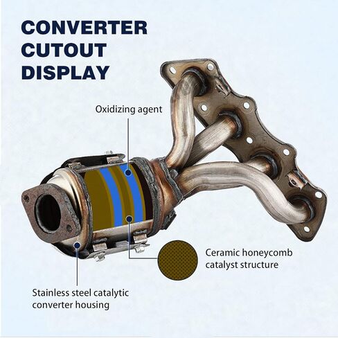 محول حفاز متعدد مع حشية، متوافق مع محرك 2004-2008 Chevy Malibu 2006-2008 Pontiac G6 2007-2008 Saturn Aura 2.2L 2.4L L4 (متوافق مع EPA)، استبدل EMCC774891 in Kuwait