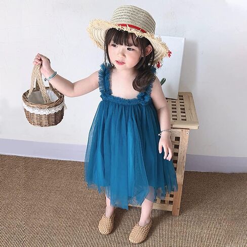 Baby Girls Layered Tulle Tutu Dress Toddler Tulle Dresses Infant Tulle Sundress Set with Crown Headband 6-24 Months in Saudi Arabia