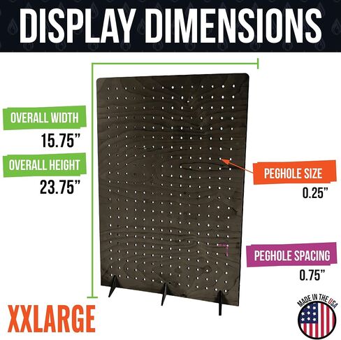 Torched Pegboard Display Stand for Jewelry, Craft Shows, Selling, Vendor Events, Tools, Peg Board Accessories Rack Organizer, XL 11.75" L x 4.3" W x 15.75" H, Natural in Saudi Arabia