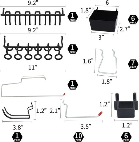 Bullbins Pegboard Hooks Assortment with Metal Pegboard Hooks, Plastic Bins, Peg Locks, for Organizing Tools ,150 PCS in Saudi Arabia