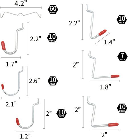 Bullbins Pegboard Hooks Assortment with Metal Pegboard Hooks, Plastic Bins, Peg Locks, for Organizing Tools ,150 PCS in Saudi Arabia