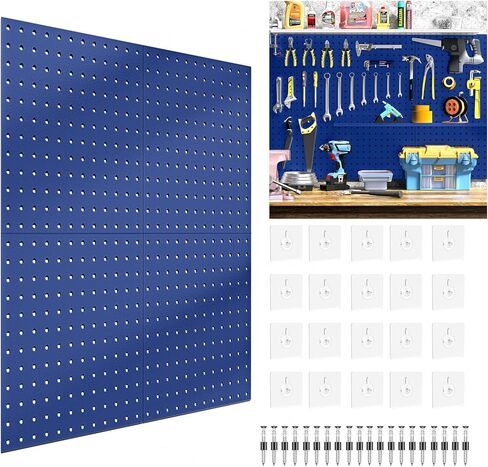 DEMEDO Pegboard، Peg Board، منظم حائط Pegboard مع لوحات ربط للجدران شديدة التحمل، لوحة Pegboard معدنية لورشة عمل المطبخ في غرفة الحرف اليدوية in Kuwait