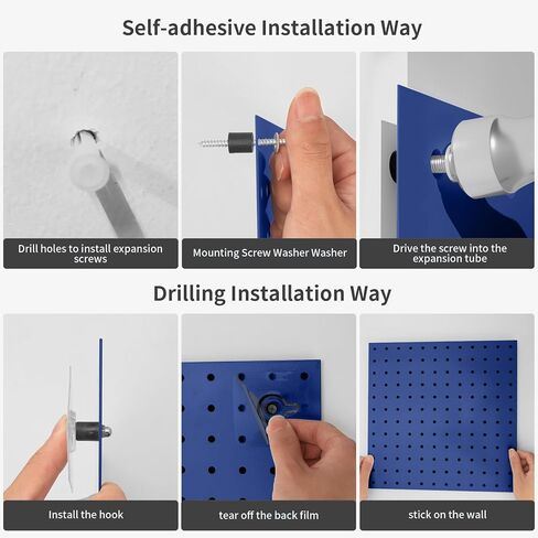 DEMEDO Pegboard، Peg Board، منظم حائط Pegboard مع لوحات ربط للجدران شديدة التحمل، لوحة Pegboard معدنية لورشة عمل المطبخ في غرفة الحرف اليدوية in Kuwait