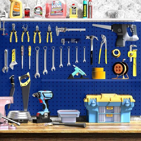 DEMEDO Pegboard، Peg Board، منظم حائط Pegboard مع لوحات ربط للجدران شديدة التحمل، لوحة Pegboard معدنية لورشة عمل المطبخ في غرفة الحرف اليدوية in Kuwait