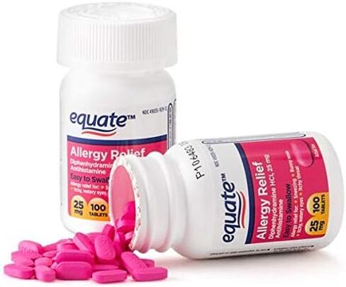 إيكويت لتخفيف الحساسية ديفينهيدرامين HCI، 25 مجم مضادات الهيستامين، 100 قرص، عبوة مزدوجة in Kuwait