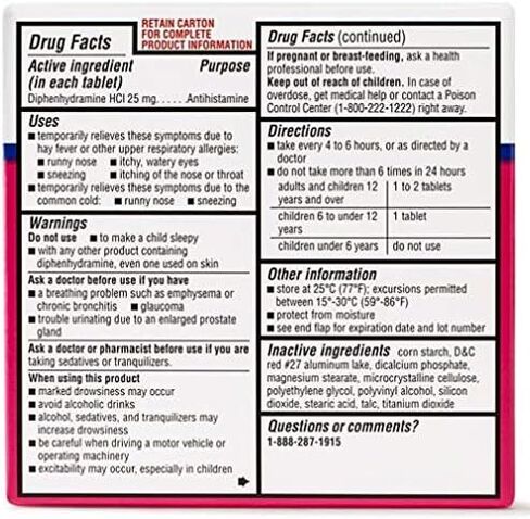 إيكويت لتخفيف الحساسية ديفينهيدرامين HCI، 25 مجم مضادات الهيستامين، 100 قرص، عبوة مزدوجة in Kuwait