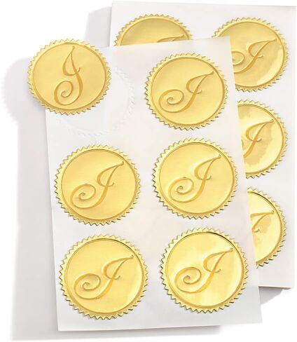 PaperDirect Gold Foil Letter J Monogram Seals, Envelope Accessories, Set of 102 in Saudi Arabia
