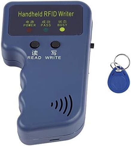 Yosoo 125Khz RFID Reader Writer, EM4100 Portable Handheld RFID ID Card Copier Reader/Writer Duplicator + Keyfob in Saudi Arabia