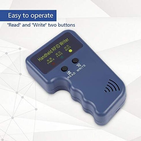 Yosoo 125Khz RFID Reader Writer, EM4100 Portable Handheld RFID ID Card Copier Reader/Writer Duplicator + Keyfob in Saudi Arabia