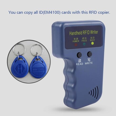 Yosoo 125Khz RFID Reader Writer, EM4100 Portable Handheld RFID ID Card Copier Reader/Writer Duplicator + Keyfob in Saudi Arabia