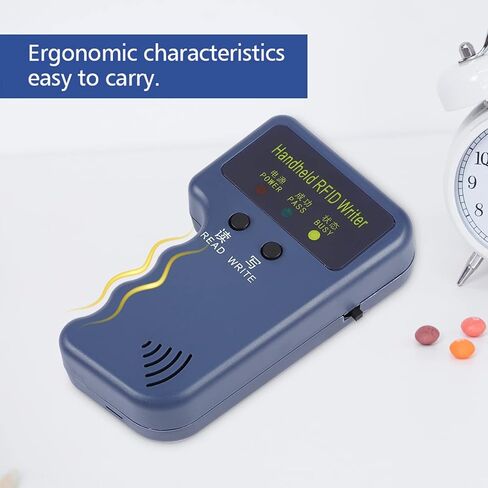 Yosoo 125Khz RFID Reader Writer, EM4100 Portable Handheld RFID ID Card Copier Reader/Writer Duplicator + Keyfob in Saudi Arabia
