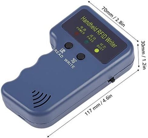 Yosoo 125Khz RFID Reader Writer, EM4100 Portable Handheld RFID ID Card Copier Reader/Writer Duplicator + Keyfob in Saudi Arabia