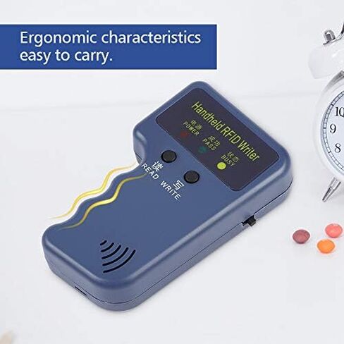 Yosoo 125Khz RFID Reader Writer, EM4100 Portable Handheld RFID ID Card Copier Reader/Writer Duplicator + Keyfob in Saudi Arabia