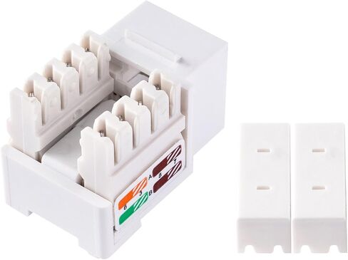 LINKOMM 25-Pack RJ45 Cat5e UTP جاك حجر الزاوية غير المحمي مع حامل راحة اليد (أسود) in Saudi Arabia