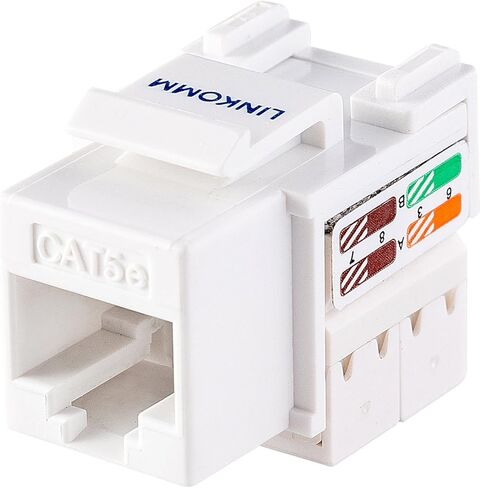 LINKOMM 25-Pack RJ45 Cat5e UTP جاك حجر الزاوية غير المحمي مع حامل راحة اليد (أسود) in Saudi Arabia