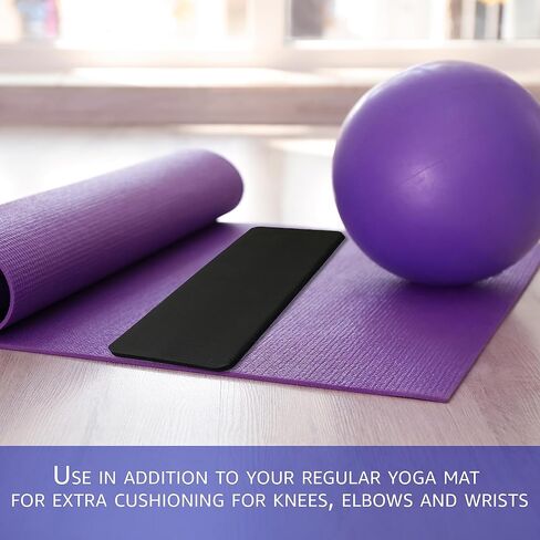 Trademark Innovations Knee Pad Mat Yoga Knee Pad Cushion Black Yoga Mat Kneeling Pad in Saudi Arabia