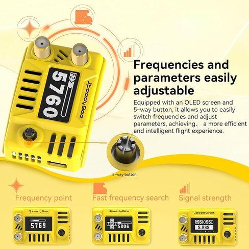 SpeedyBee 5.8GHz Goggles Receiver With OLED Screen Dual Receivers 48CH for FatShark HDZero Orqa FPV Goggles, Compatible with DJI V1, V2, Option2 Package in Saudi Arabia