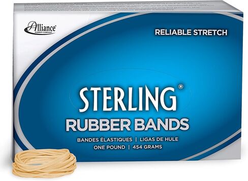 Alliance Rubber Co. Sterling Rubber Bands, Size #14 (2" x 1/16"), Approx. 3100 bands, Crepe color, 1lb Box (24145),Beige in Saudi Arabia