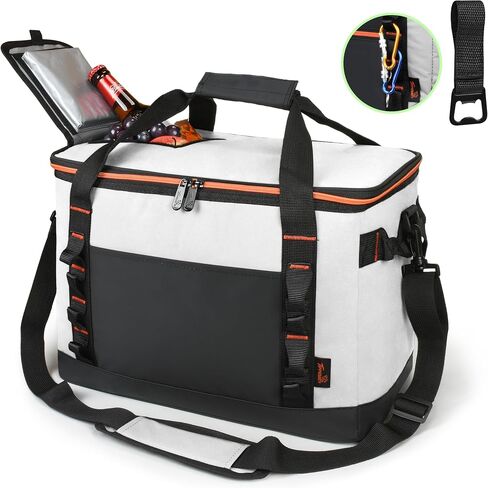 Tirrinia Large Cooler Bag, 48 Cans Insulated Leakproof Soft Ice Chest, Portable Beach Cooler with Heavy-Duty Handles for Picnic, Beach, Camping, Road Trips in Saudi Arabia
