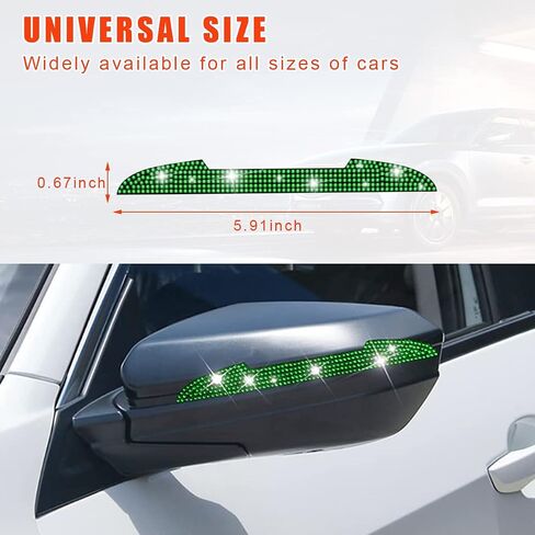 4 PCS Bling Car Door Handle Protector, Rhinestone Anti-Scratch Auto Door Handle Stickers, Car Side Rear View Mirror Edge Guards, Universal Vehicle Exterior Accessories for Women Men (AB) in Saudi Arabia