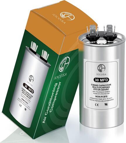 JOCOSA 30 MFD AC Capacitor 370 440 VAC 50/60Hz 30uf CBB65 Round Run Start Capacitor for Condenser Straight Cool, AC Unit Fan Motor Start, Heat Pump, Air Conditioner, Pool Pump in Kuwait