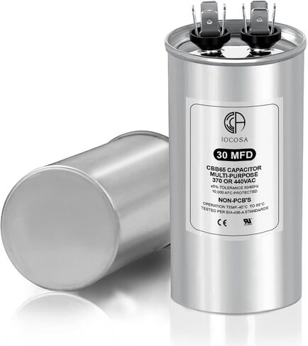 JOCOSA 30 MFD AC Capacitor 370 440 VAC 50/60Hz 30uf CBB65 Round Run Start Capacitor for Condenser Straight Cool, AC Unit Fan Motor Start, Heat Pump, Air Conditioner, Pool Pump in Kuwait